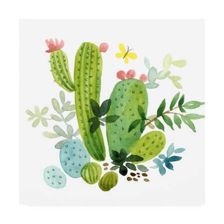Jane Maday 'Happy Cactus Iii' Canvas Art,35x35